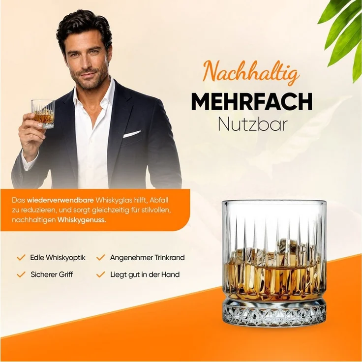 Pasabahce Gläser-Set Elysia, 6-tlg, Glas, Whiskygläser, 4er Set, 355ml – Bild 4