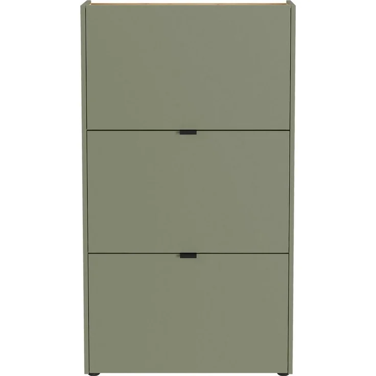 Germania Schuhschrank 3235-629, in Taupegrün/Navarra-Eiche-Nb, mit Klappendämpfung, 71 x 126 x 22 cm (BxHxT) – Bild 2