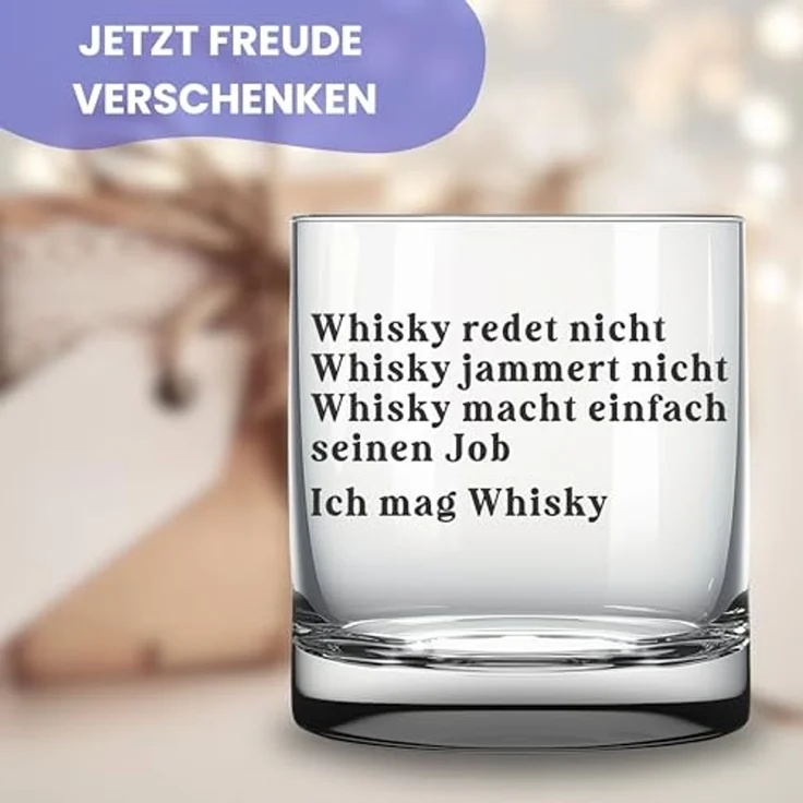 Lasernauten Whiskyglas Glas mit Gravur für Whiskyliebhaber Whisky redet nicht Spruch Geschenk, mit Gravur – Bild 4