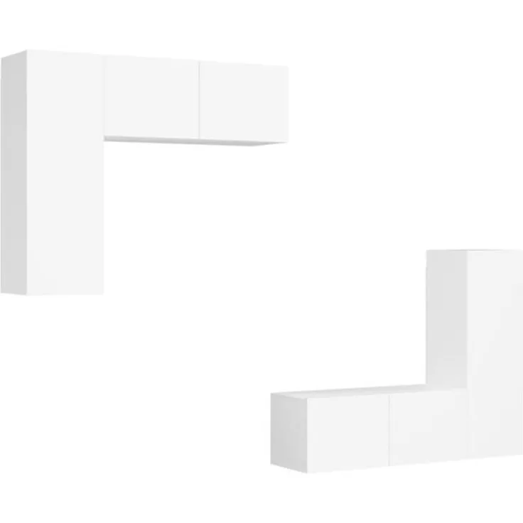 vidaXL 4-tlg. TV-Schrank-Set Weiß Spanplatte [3078689]