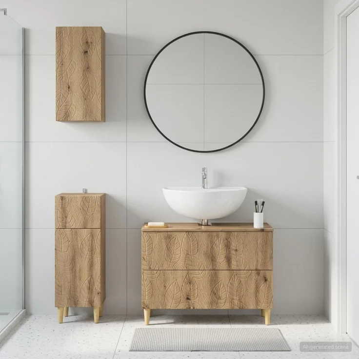 vidaXL 3-teiliges Badezimmer-Schranksystem DELFT Artisan-Eiche 3417791 – Bild 1