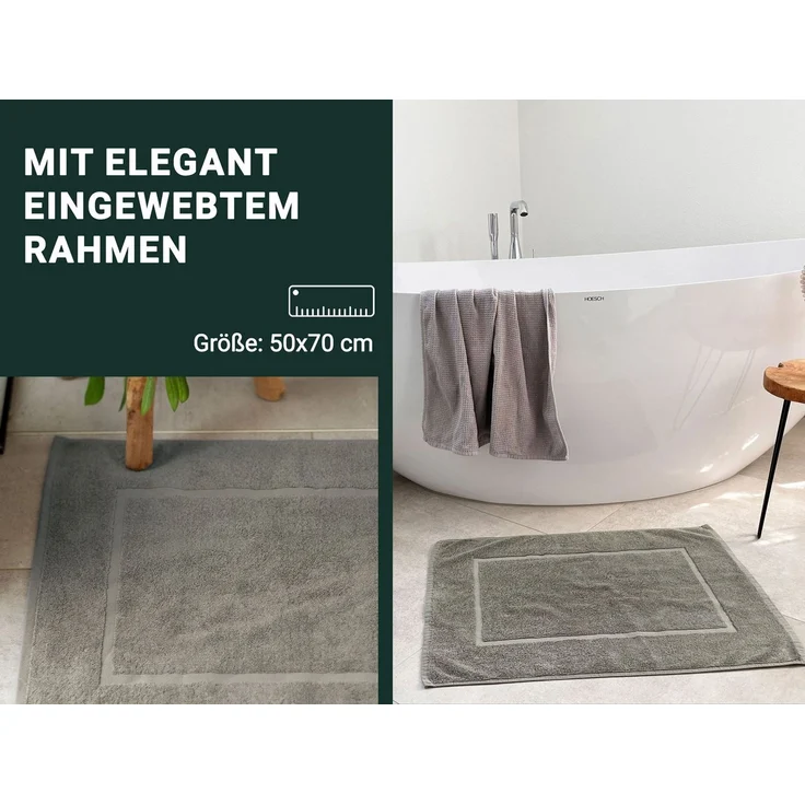 ZOLLNER 2er Set Badematten in 50x70 cm aus Baumwolle, taupe – Bild 4