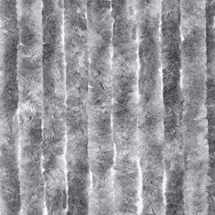 Moritz Flauschvorhang aus Chenille 100 x 200 cm grau Türvorhang als Fliegenschutz Insektenschutz für Camping Wohnwagen – Bild 1