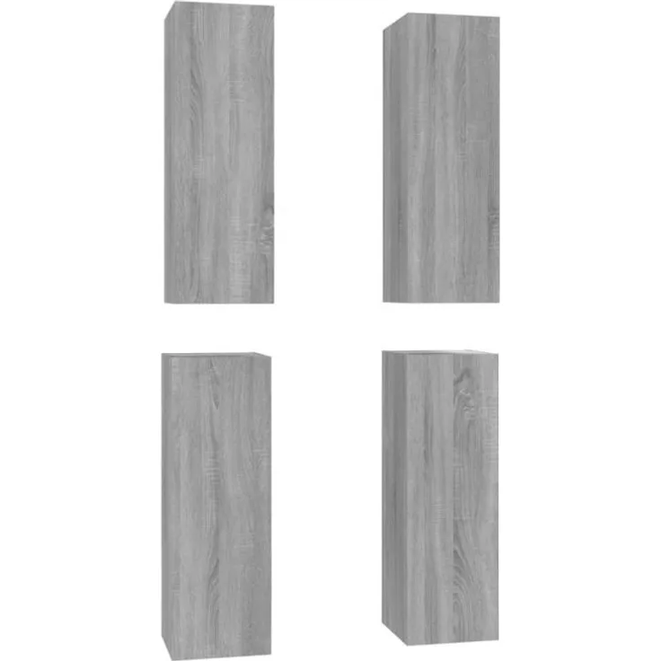vidaXL TV-Schränke 4 Stk. Grau Sonoma 30,5x30x90 cm Holzwerkstoff 3120330