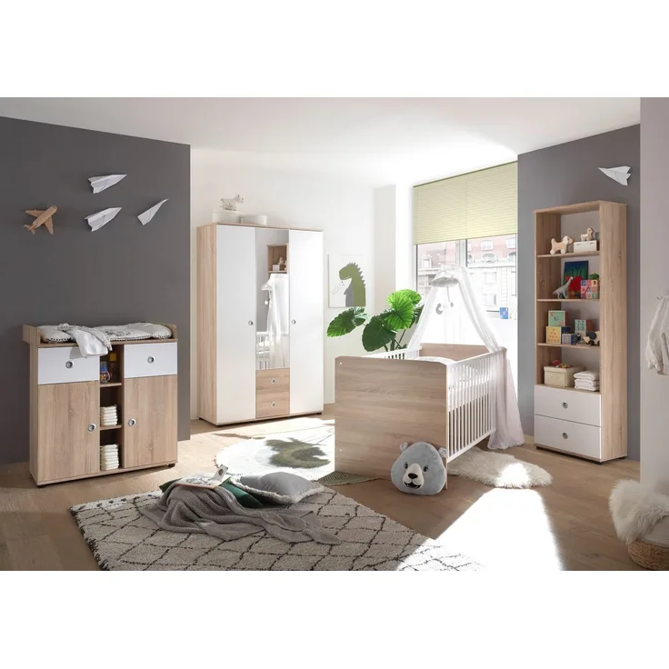 Bega 'WIKI' 4-tlg. Babyzimmer-Set sonoma eiche/sägerau7weiß