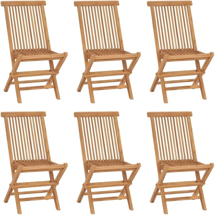 vidaXL Klappbare Gartenstühle 6 Stk. Massivholz Teak 3096591