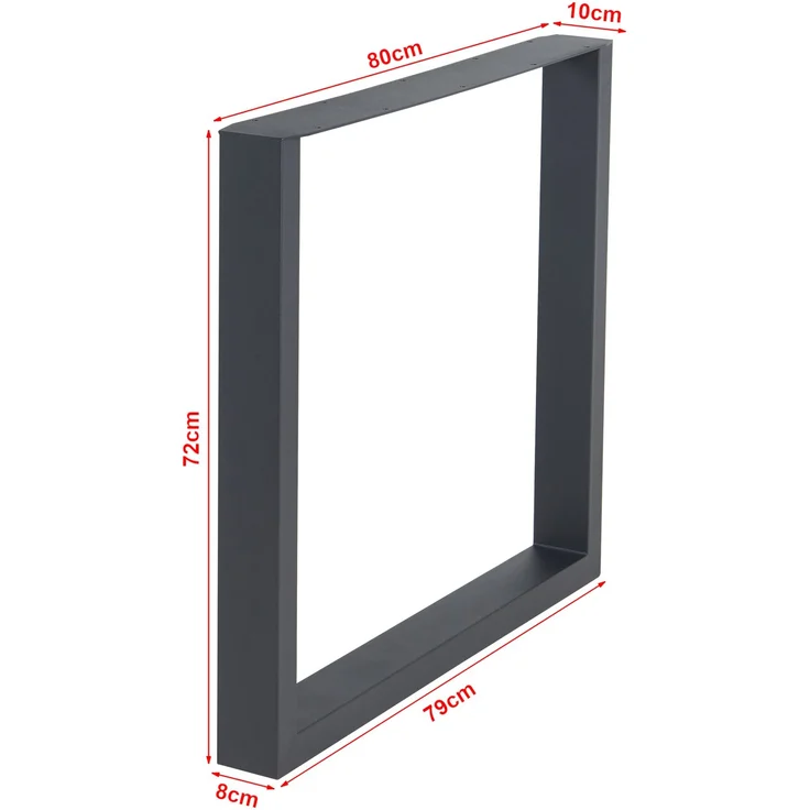 Tischgestell 2er Set Makers Stahl 72x80 cm Schwarz [en. casa] – Bild 2