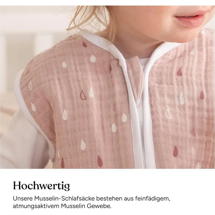 Ehrenkind Babyschlafsack aus Musselin, Premium Schlafsack mit Füßen (Standard by OEKO-TEX, 100% Bio-Baumwolle, Musselin Schlafsack, 1.0 TOG), Schlafsack Baby, Baby Schlafsack – Bild 3