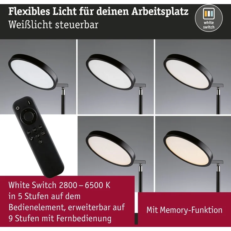 Paulmann 78019 LED Stehleuchte Caneta Schwarz Tunable White dimmbar – Bild 4