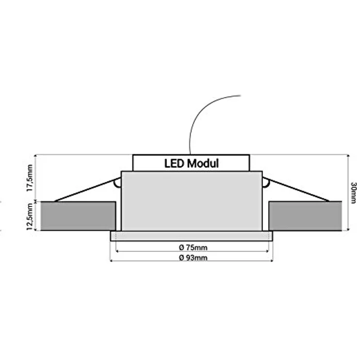 SSC-LUXon LED Einbaustrahler RF-2 runder Einbauspot weiss, schwenkbar flach mit fourSTEP Dim LED, Warmweiß – Bild 9