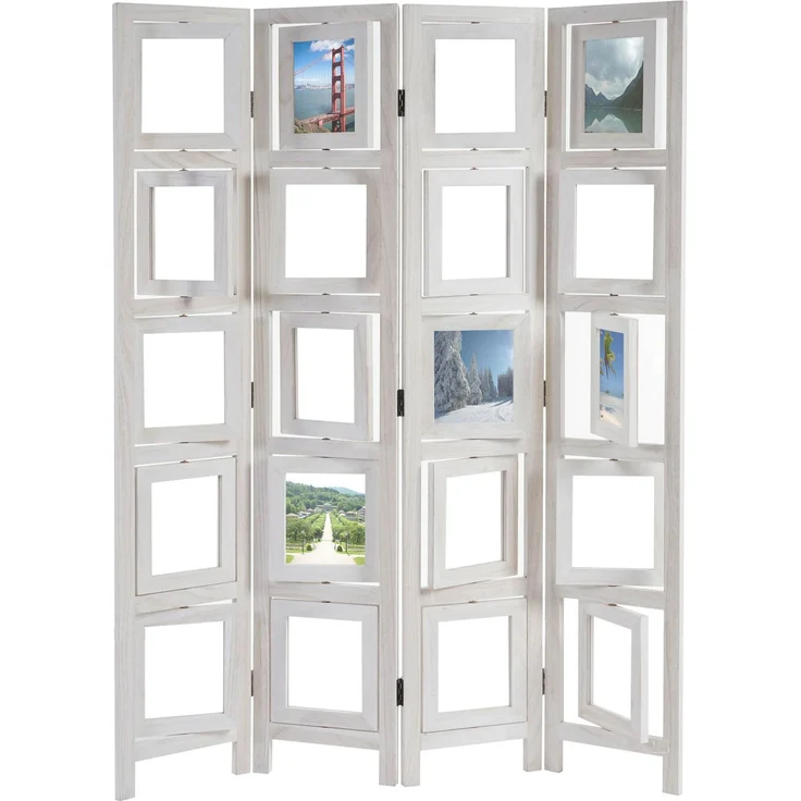 Paravent Fotogalerie II, Raumteiler Trennwand Sichtschutz Foto-Paravent, 160x125cm ~ weiß – Bild 7