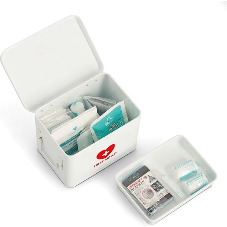 ZELLER 19244 Medizinbox FIRST AID KIT Metall weiß - 22 x 16 x 16 cm / Arzneimittelaufbewahrung – Bild 5