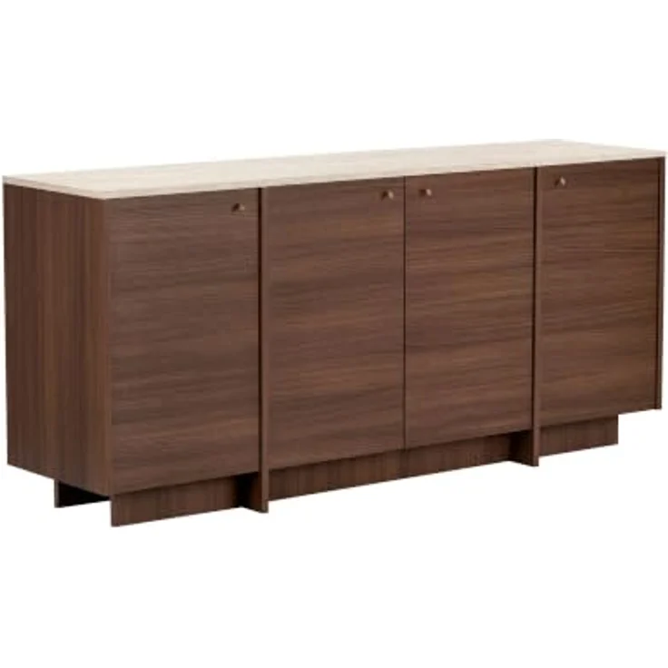 Hanah Home Eleganter Konsolentisch, 180 cm, Travertin & Mailänder Nussbaum, 100% melaminbeschichtete Spanplatte, 18 mm dick, Metallgriff | Perfekt für Moderne Wohnzimmer – Bild 8