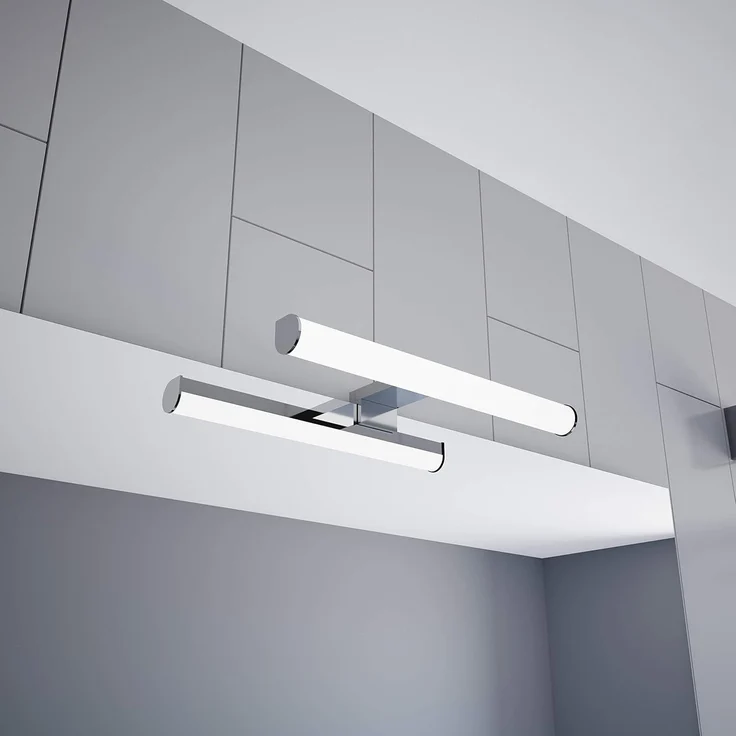 kalb LED Spiegelleuchte LED 300mm Aufbauleuchte 230V Badezimmer Leuchte verchromt, 300mm warmweiß, warmweiß – Bild 1