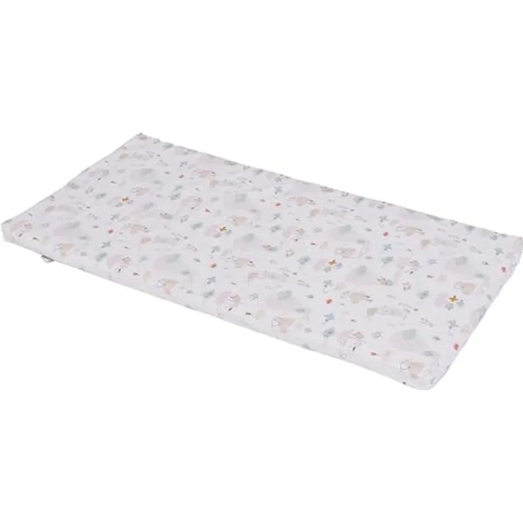 Tinéo - Matelas Bébé De Voyage 60x120x4cm - Dessous Polychlorure De Vinyle - Utilisation Intérieur et Extérieur - Déhoussable - Enroulable - Transportable (Balloons)