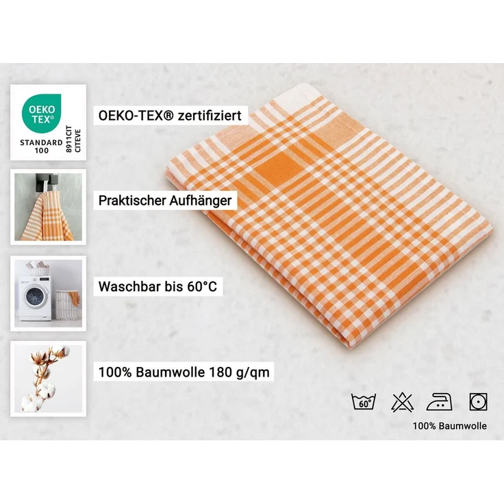 ZOLLNER Geschirrtuch, (Spar-Set, 10-tlg), 50 x 70 cm, 100% Baumwolle, vom Hotelwäschespezialisten – Bild 2