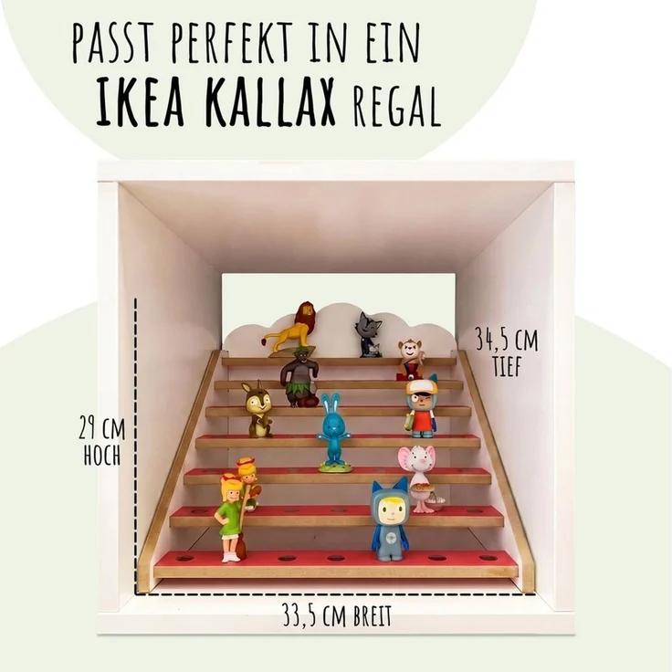 Holzura Kinderregal Tonie Regal für IKEA KALLAX – magnetisch – für ca. 50 Toniefiguren – Bild 3