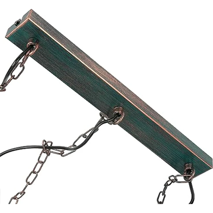 Licht-Erlebnisse HAKON, Hängelampe Metall Holz in Kupfer Antik, 72 cm, 3-flammig, Vintage Pendelleuchte für Esszimmer und Wohnzimmer – Bild 5