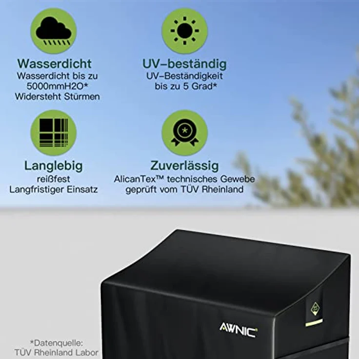 Awnic Gartenbank Abdeckung Hülle für Schutzhülle Abdeckplane Gartenbank Wasserdicht 420D Polyester 3 Sitzer 160X70X60/88cm – Bild 4
