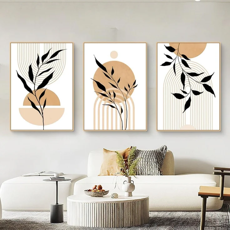 Poster Set 3teilig Boho Blätter Wohnzimmer Schlafzimmer J 50x70cm – Bild 4