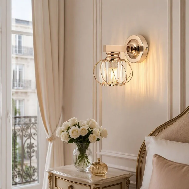 BlingBin Wandleuchte Goldene Kristall Innen,E27 Wohnzimmer Wandlampe Moderne, Gold Metall, ohne Leuchtmittel, Kristallwandleuchte für Wohnzimmer Korridor Esszimmer – Bild 4
