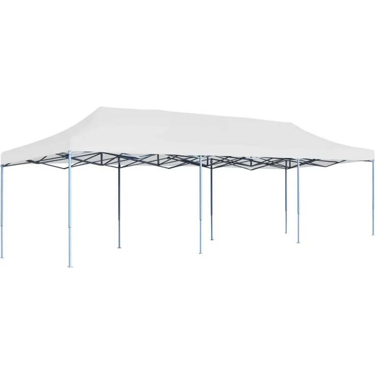 Pop-Up Partyzelt, Gartenzelt Faltbar 3 x 9 m Weiß
