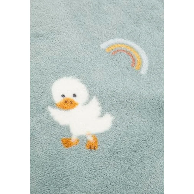 Sterntaler Kuscheldecke Flausch Edda, 75 x 100 cm, besonders flauschig, vielseitig einsetzbar, niedliches Muster mit Enten und Regenbögen – Bild 4