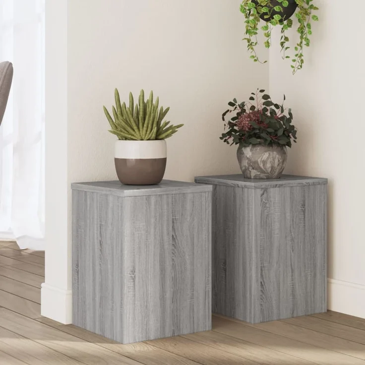 vidaXL Pflanzenständer 2 Stk. Grau Sonoma 25x25x35 cm Holzwerkstoff 852911 – Bild 1