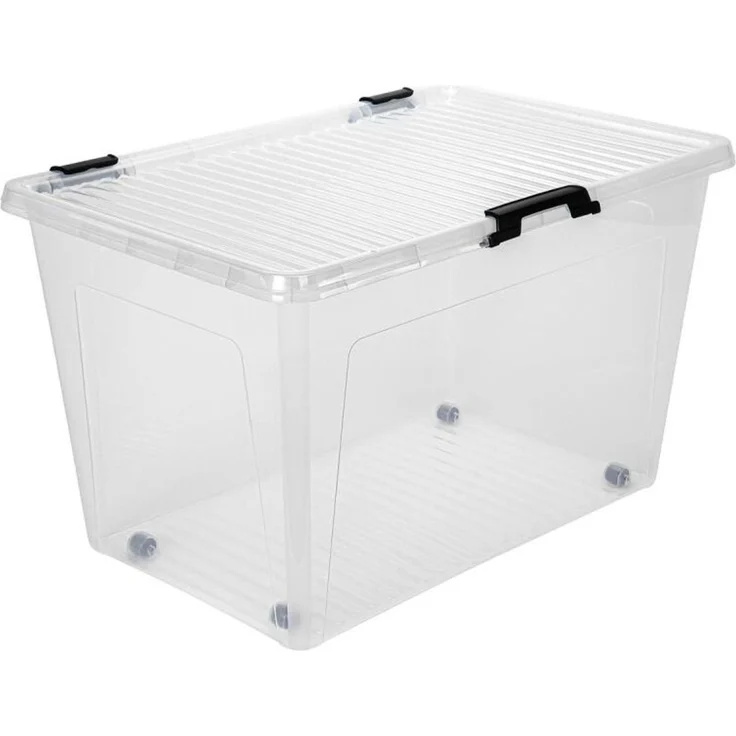 Jelenia Plast Scharnierbox, 52L, mit Deckel, Kunststoff Transparent, 60 x 40 x 35 cm – Bild 1