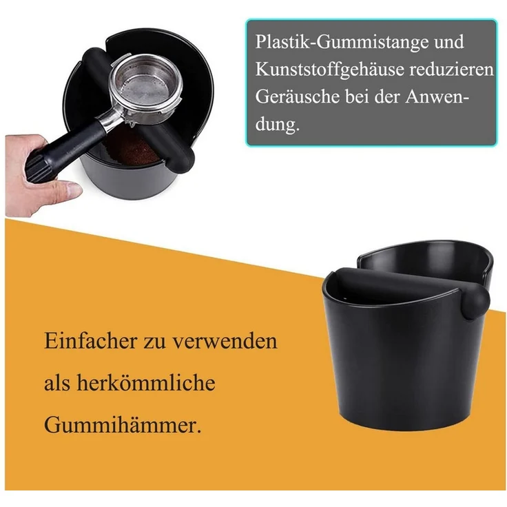 SURFOU Tischrestebehälter Abklopfbehälter für Siebträger Espresso Abklopfbehälter Knock Box, für Kaffeesatz mit Abnehmbarer Geräuschabsorbierender Schlagstange – Bild 2