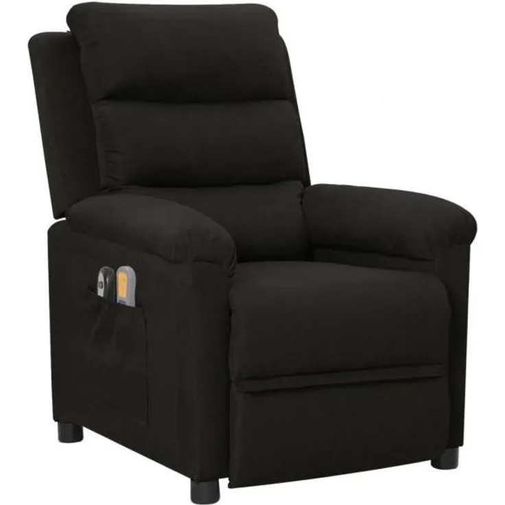 vidaXL Massagesessel Elektrisch Schwarz Stoff 3098977