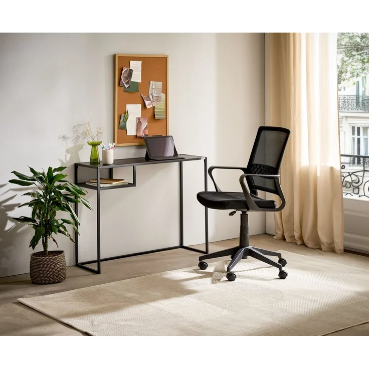 Carryhome 'MARLON' Schreibtisch Konsolentisch, MDF Metall schwarz, 99 x 79 x 32 cm, inklusive Ablagefach – Bild 9