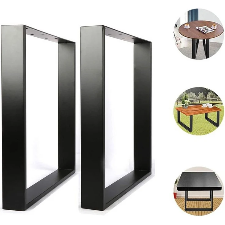 JEOBEST Tischbein 2er Set Tischbeine Metall 60 x 72 cm Möbelfüße Tischfuß, Vierkantprofilen, Industriedesign, DIY-Couchtisch, Schreibtisch.. – Bild 4