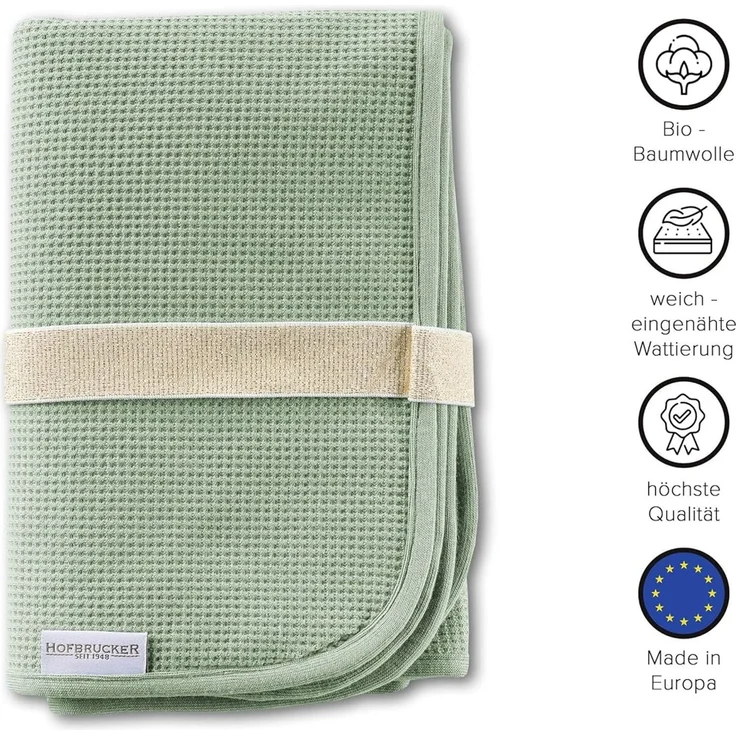 Hofbrucker® Windeltasche, Wickeltasche mit Wickelunterlage für unterwegs, faltbare Wickelclutch mit Organizer für Windeln & Feuchttücher, Abwischbar, Must Have für die Baby Erstausstattung (Salbei) – Bild 2