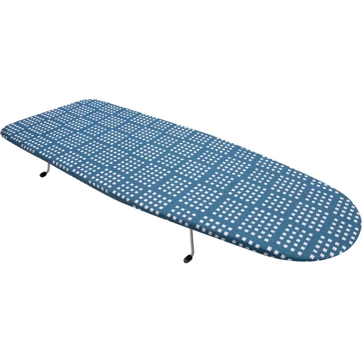 KADAX Tischbügelbrett 75 x 27 cm, faltbares Mini Bügelbrett für Tisch, kleines Ärmelbügelbrett mit abnehmbarem Bügelbrettbezug, platzsparendes Ärmelbrett (Blau)