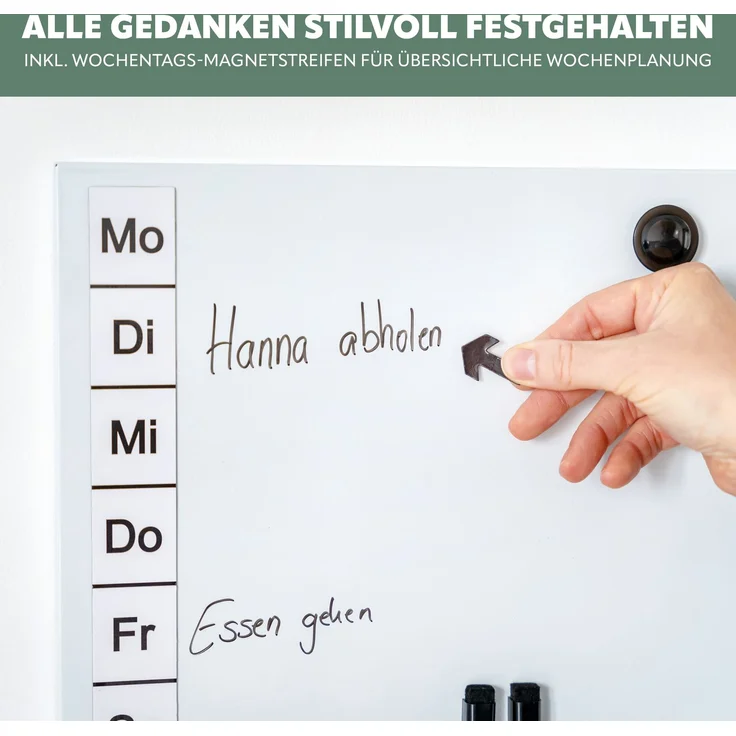 Magnettafel aus Metall, beschreibbar, viel Zubehör, weiß lackiert – Bild 6