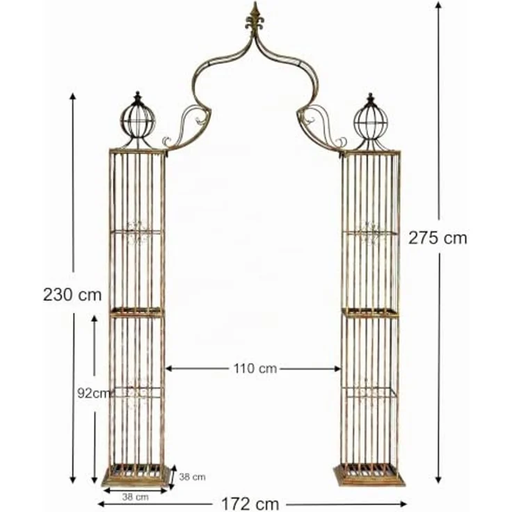 Rosenbogen Metall Kletterhilfe 93969 275x172 cm Gartenbogen Rankhilfe Rankgitter Torbogen – Bild 2