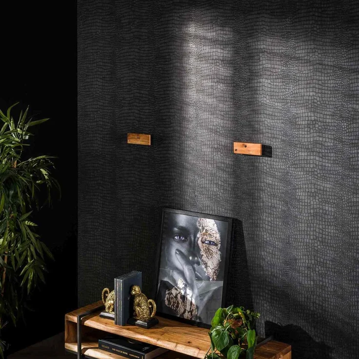 Wandregal Akazienholz massiv, modernes Design mit Baumkante, Natur, 150 cm breit – Bild 7