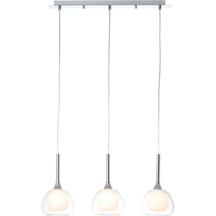 Brilliant Leuchten No. 85573-15 LED Pendelleuchte Hadan 3-flg E14 chrom weiß-transparent