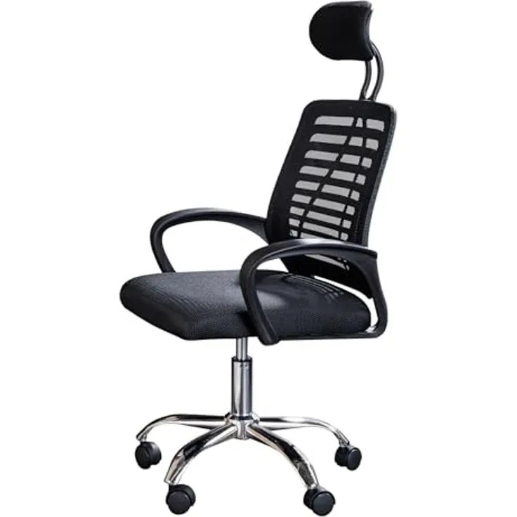 riess-ambiente Bürostuhl YOGA schwarz - höhenverstellbar, drehbar, ergonomisch, mit Armlehne (Einzelartikel, 1 St), verstellbarer Bürostuhl mit Rollen - ideal für Arbeitszimmer und Büro