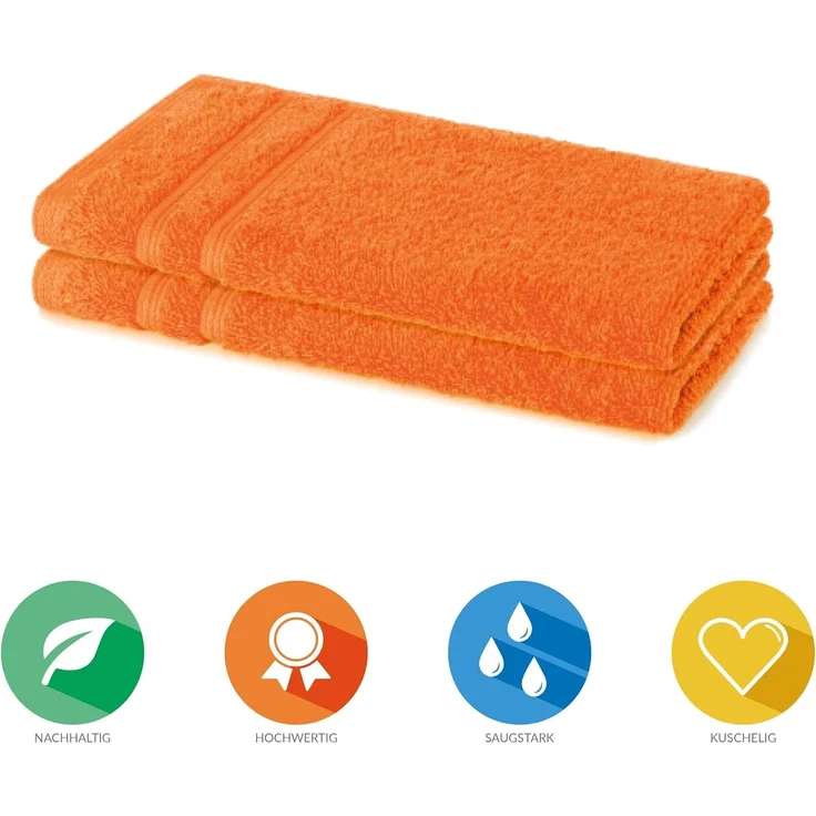 Lavea Gästehandtuch Bali, 30x50cm aus 100% Bio-Baumwolle, einzigartig weiche Gästetücher mit Aufhänger (Set, 2-St), hochwertiges und nachhaltiges Premium Gästetuch – saugstarke Faser – Bild 3