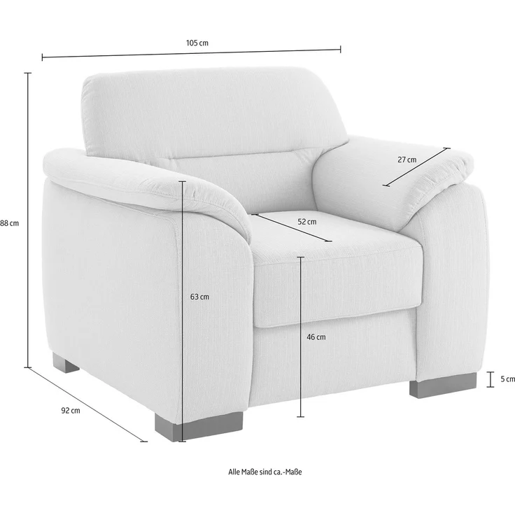sit&more Sessel Montego, mit Federkern – Bild 3