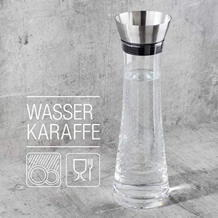 Wasserkaraffe Glaskaraffe Karaffe Wasserkrug Krug Glas mit Sieb 1 Liter – Bild 5