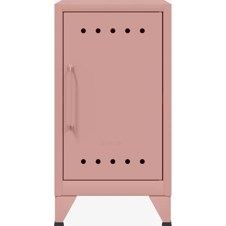Bisley Fern Mini Ablageschrank, rechtsseitig öffnend, mit einem festen Fachboden, aus hochwertigem, nachhaltigem Stahl hergestellt, 16 mm große Design Lüftungslöcher auf allen Türen, moderner und industrieller Flair, mit integrierten Füßen, H 725 x B 3...