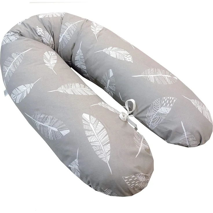 EMI&SAM Stillkissenbezug für 170cm Stillkissen Grau Feder