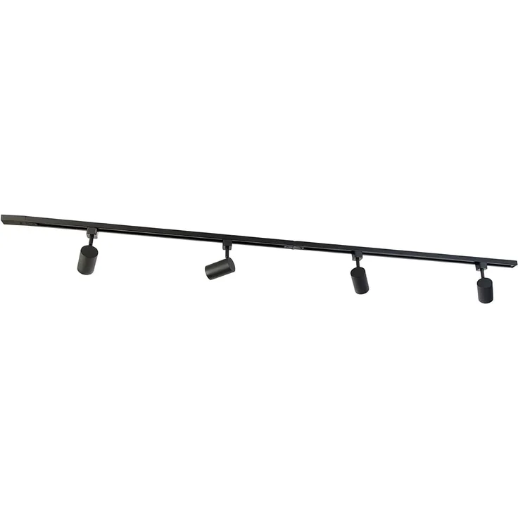 Qazqa Schienensystem-Sets Iconic jeana, ohne Leuchtmittel, GU10, Schwarz, Modern, Stahl, Deckenstrahler 4-flammig – Bild 6