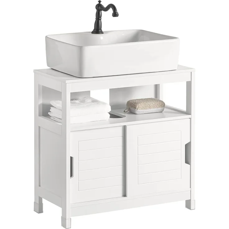 Waschbeckenunterschrank Badschrank mit Fußpolster, FRG128-W