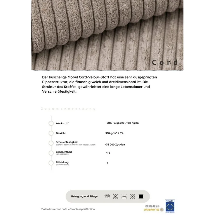 COLLECTION AB Wohnlandschaft Toni U-Form, B: 298 cm, mit Hocker & 3 Zierkissen, Federkern – Bild 2