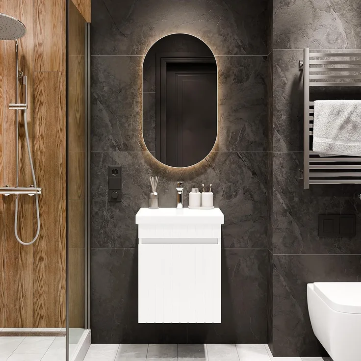 Planetmöbel Badmöbel-Set Cosmia, (Waschbecken mit Unterschrank, 1-St, Waschtisch mit Schublade), Waschtisch mit Waschbecken