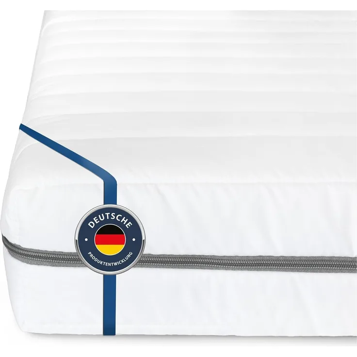 BMM Matratze 90x210 cm Klassik XXL Härtegrad H3 fest/Kaltschaummatratze Öko-Tex Zertifiziert/orthopädische 7 Zonen Matratze Höhe 12 cm/Matratzen produziert in Deutschland